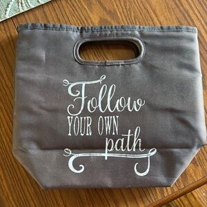 Gray Inspirational Lunch Tote Bag